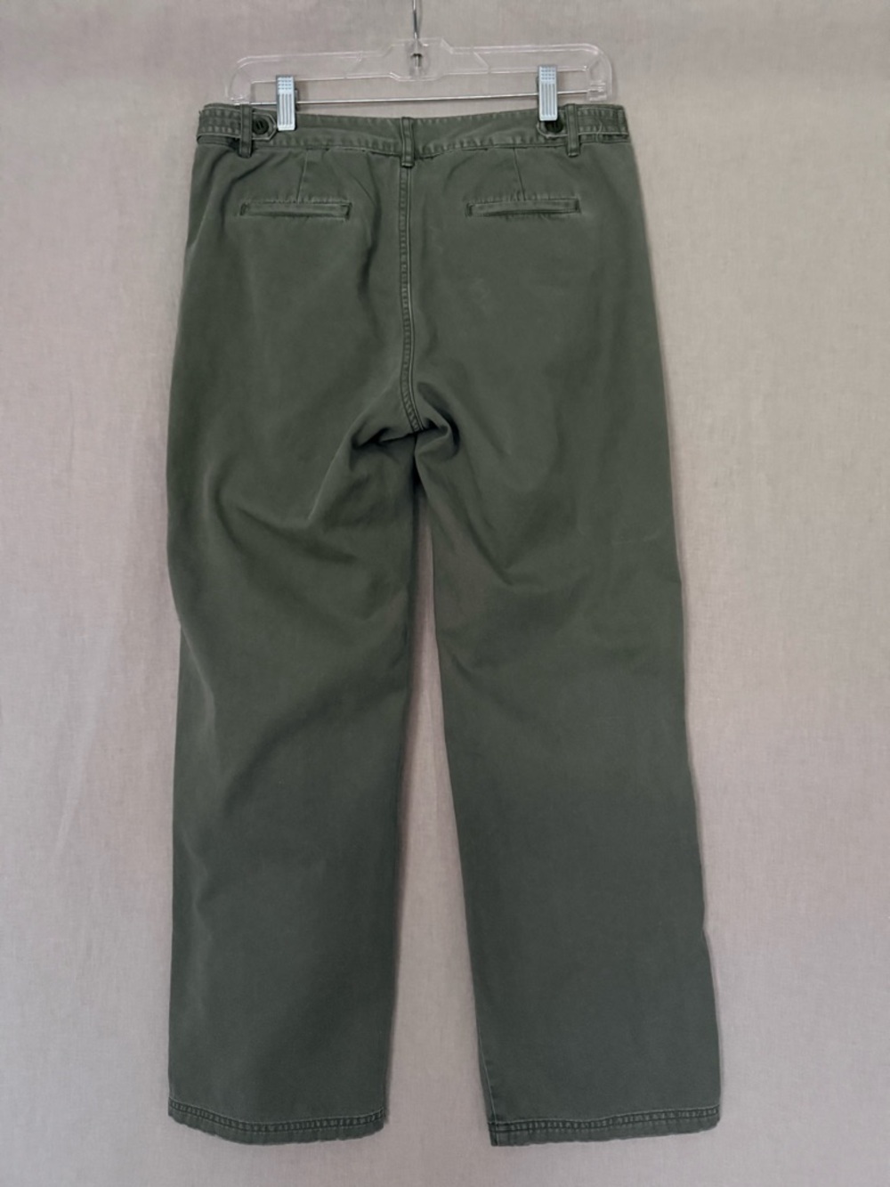J.Crew Olive Green Wide-Leg Chino Pants | Utility Pocket Detail | 100% Cotton - Picture 5 of 15